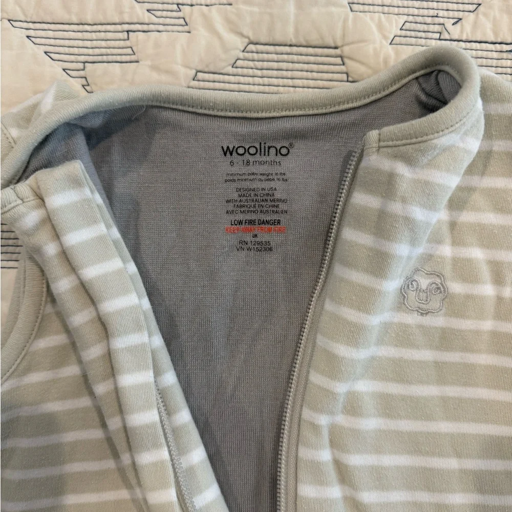 Woolino Baby Sleep Sack with Stripes - Picture 2 of 6
